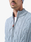 Cardigan a Treccia Chiusura con Zip in Lana - Teddy - Fusaro Antonio dal 1893