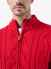 Cardigan a Treccia Chiusura con Zip in Lana - Teddy - Fusaro Antonio dal 1893