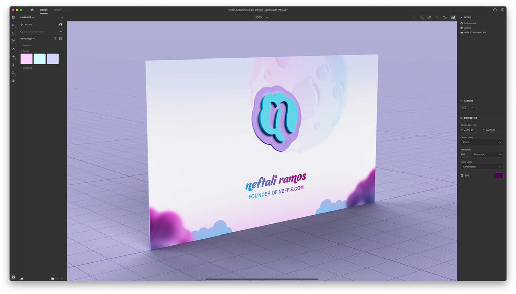 Neffie | 3D Digital Asset Interactive Mockup Desgin