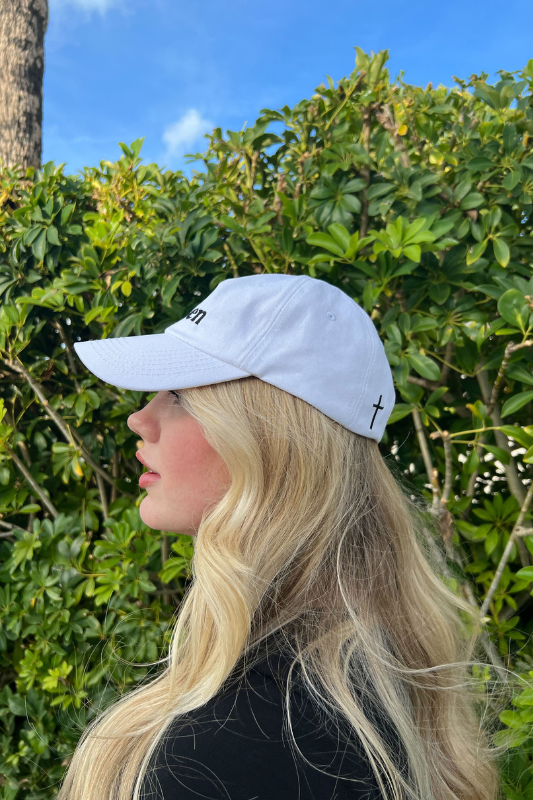 Woman Of God Embroidered Hat In Navy Blue