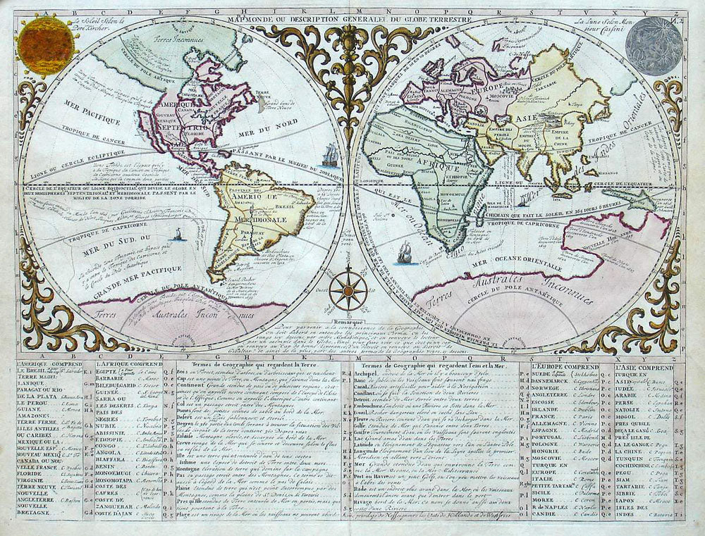 (World) Mappemonde ou Description Generale Du Globe Terrestre – The Old ...