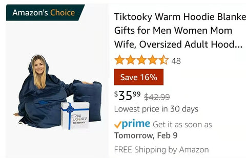 tiktooky blanket hoodie amazon choice product