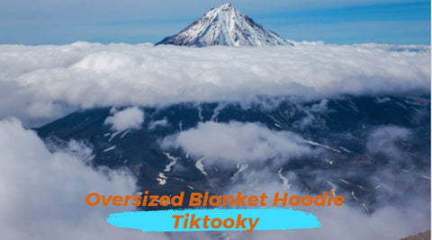 Tiktooky new launch Oversized blanket sweatshirt - wearable hooded blanket - extra long blanket hoodie size for men, women, adults or kids. (Blue)