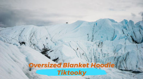 Tiktooky new launch Oversized blanket sweatshirt - wearable hooded blanket - extra long blanket hoodie size for men, women, adults or kids. (Blue)