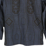 Kimono Aloha shirt Long sleeve Dark Navy / Oshima Tsumugi L21-79
