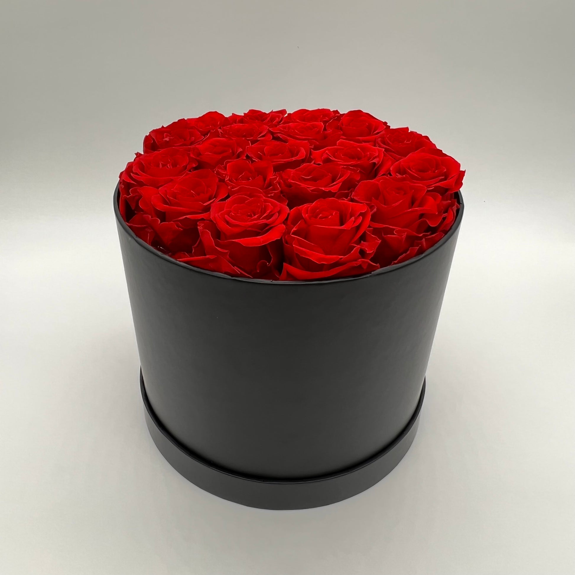 19 Red Roses in Beautiful Round Box – Ethereal Rose