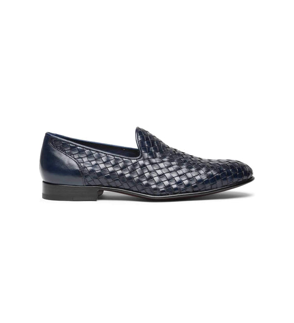 mens black woven loafers