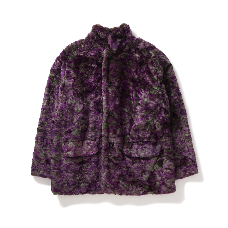 【美品】  Needles / ニードルス | 2021AW | S.C. Car Coat-Faux Fur フェイク ファー スタンドカラー カー コート | S | PURPLE | メンズ