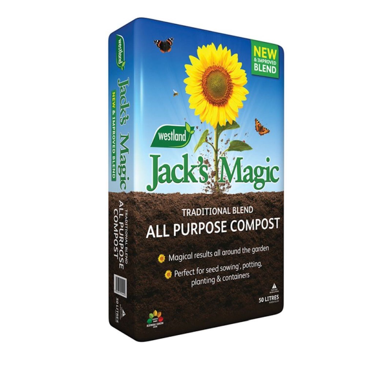 Westland Jacks Magic Reduced Peat All Purpose Compost 50Ltr - Whitehall Garden Centre product image