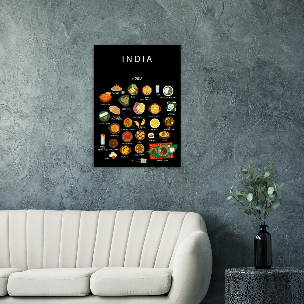 Poster of Indian Food | Paper Educational | 50 x 70 | World map | Maison Maps