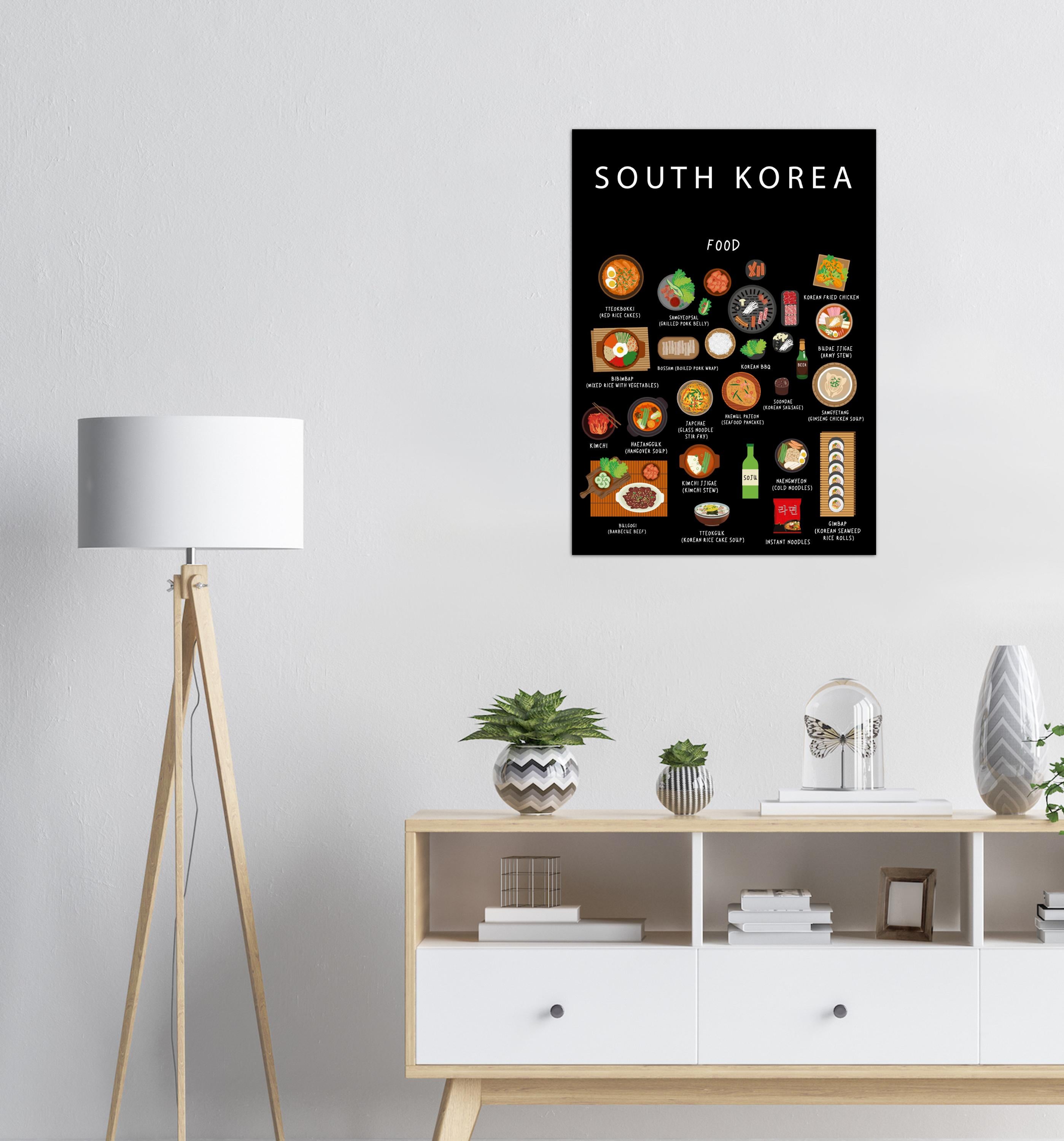 strottenhoofd Labe lijn Poster of South Korea Food | Paper | Educational | 50 x 70 cm | Kitche –  Maison Maps