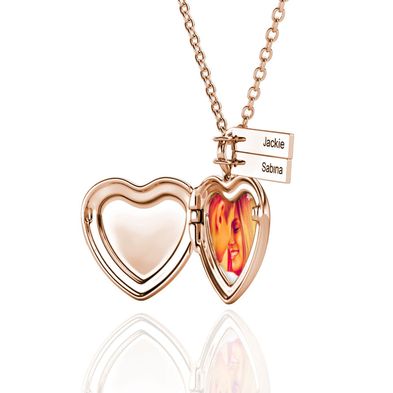 Heart Photo Locket Necklace with Engraving - Copper Locket Necklace –  ineffabless.com