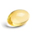 Yellow medicine capsule on a white background.