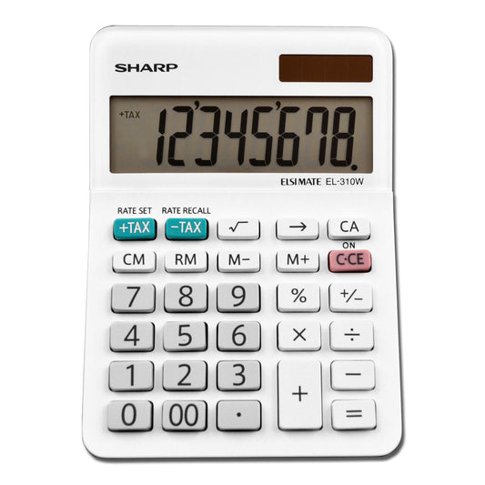 Sharp EL-334WB 12 Digit Professional Large Desktop Calculator with Kick  Stand Display