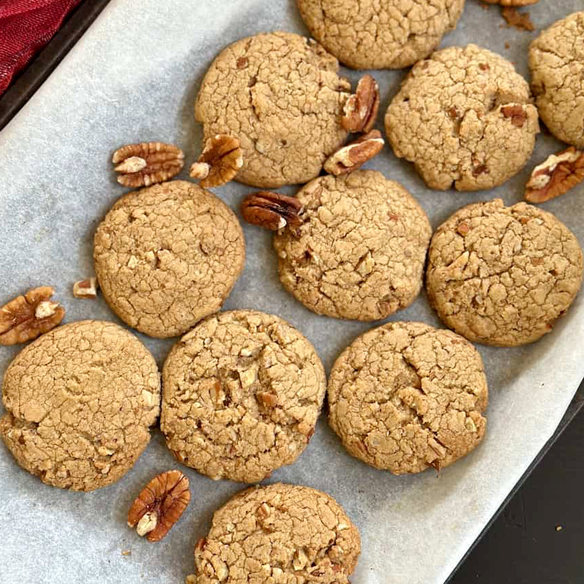 maple pecan cookie tray with nuts
