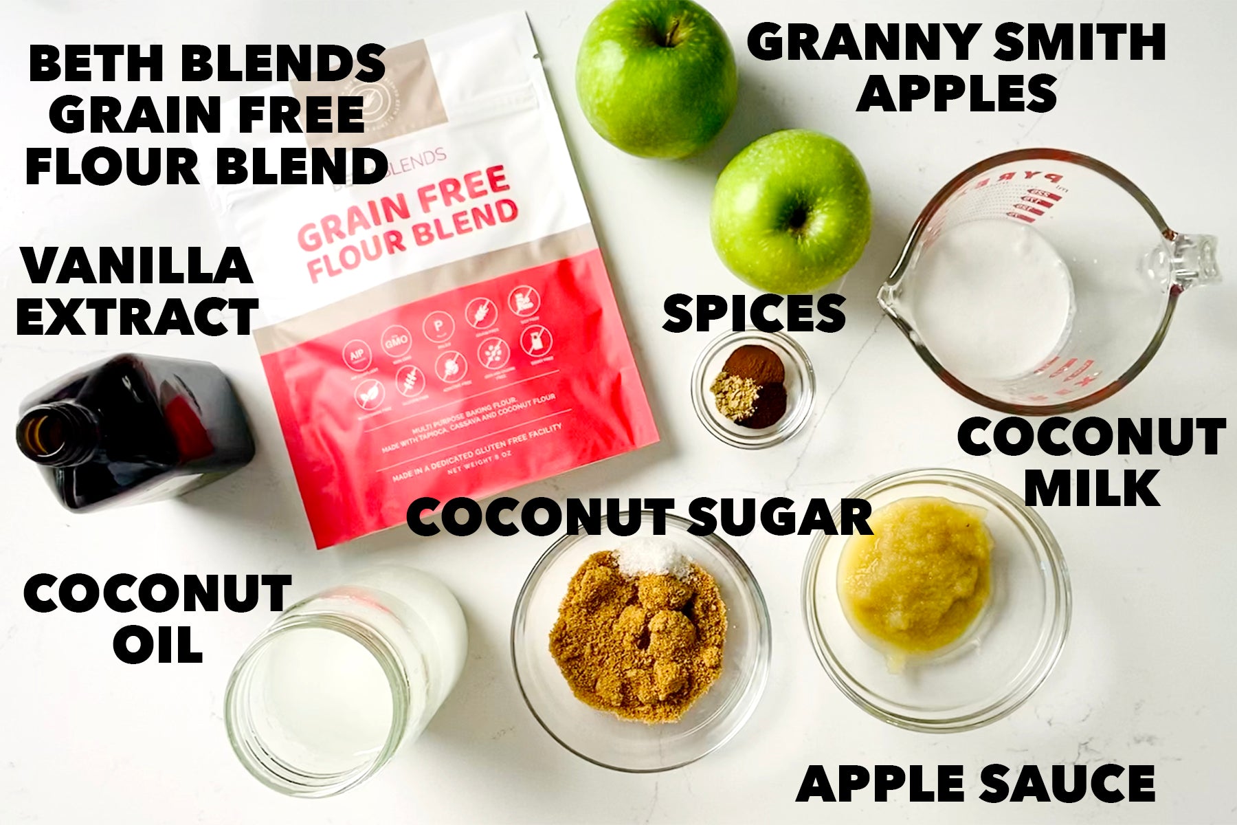 ingredients for aip apple fritter cake