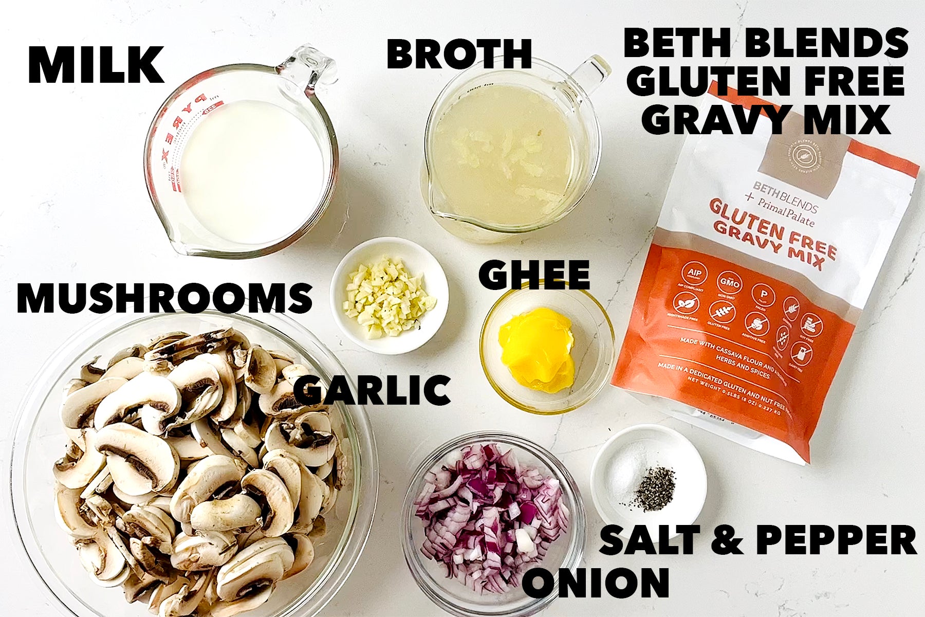 ingredients for gluten free cream of mushroom soup using beth blends