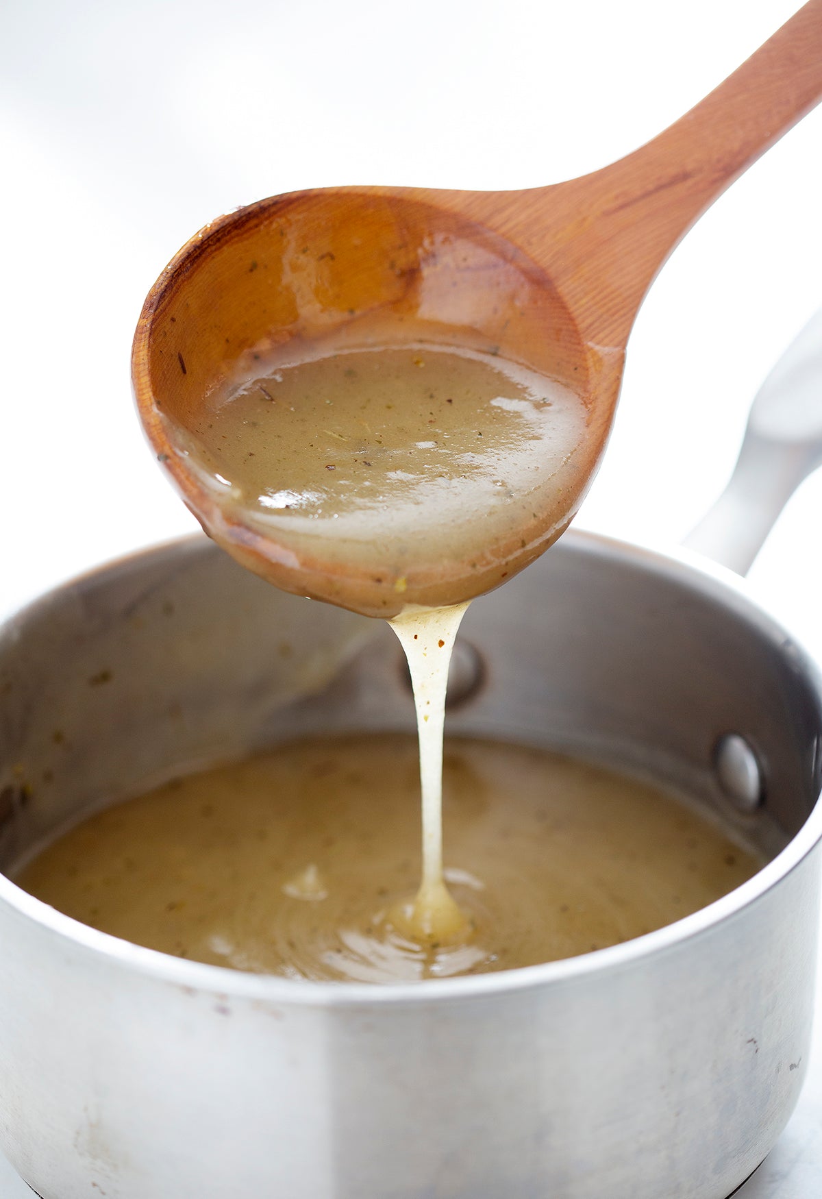 wooden spoonful of gravy