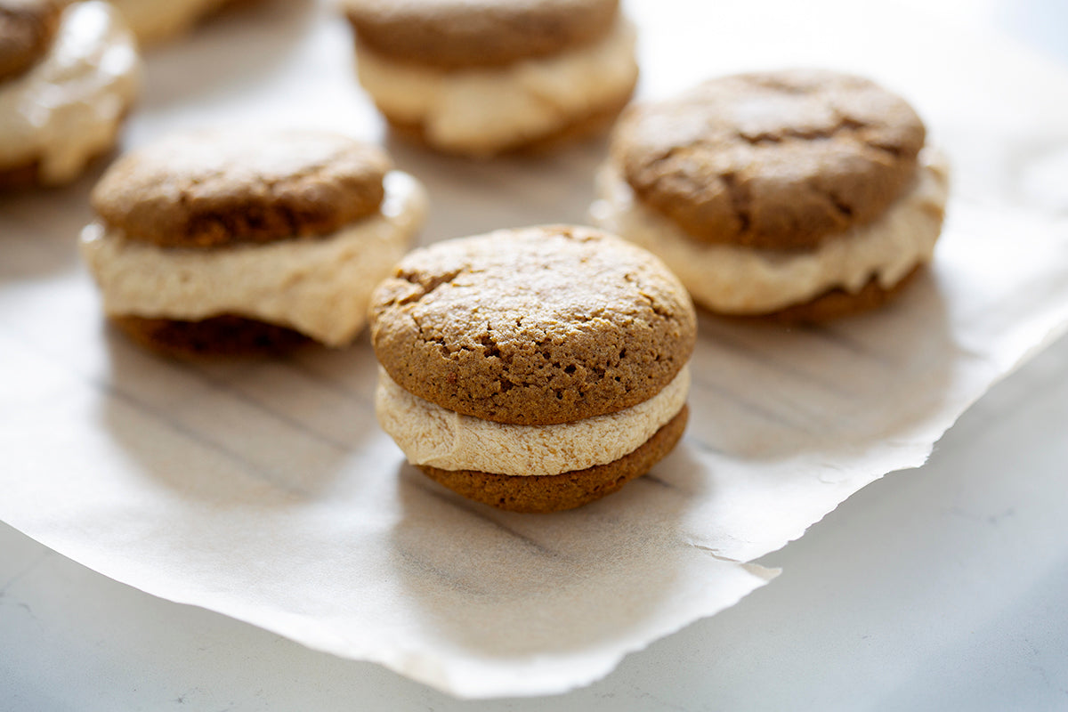 gluten free whoopie pies on parchment paper