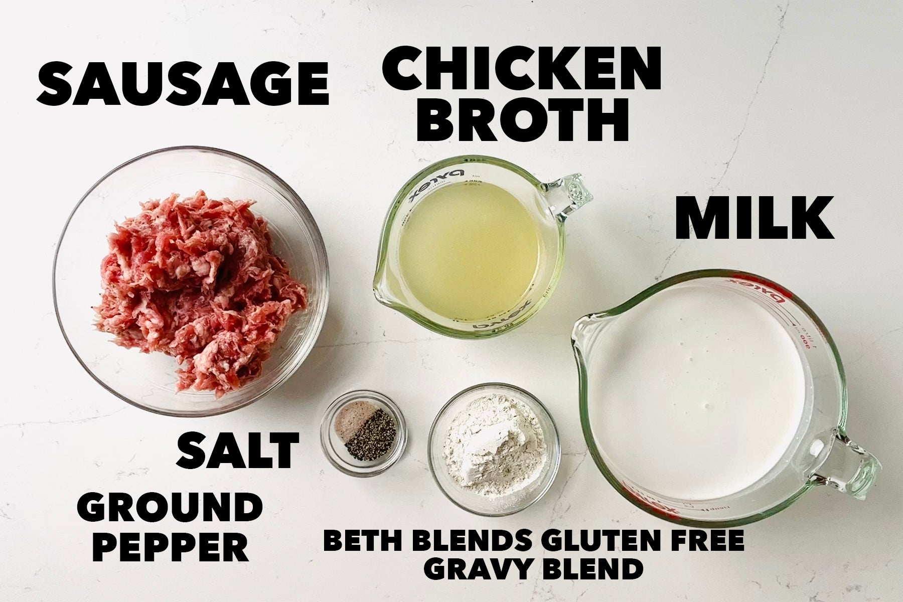 ingredients of gluten free sausage gravy