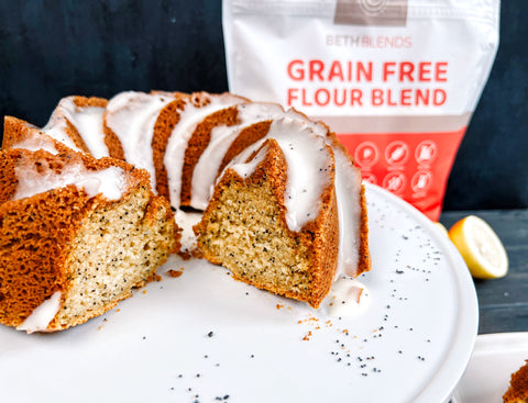 cake with nut-free paleo flour blend bag