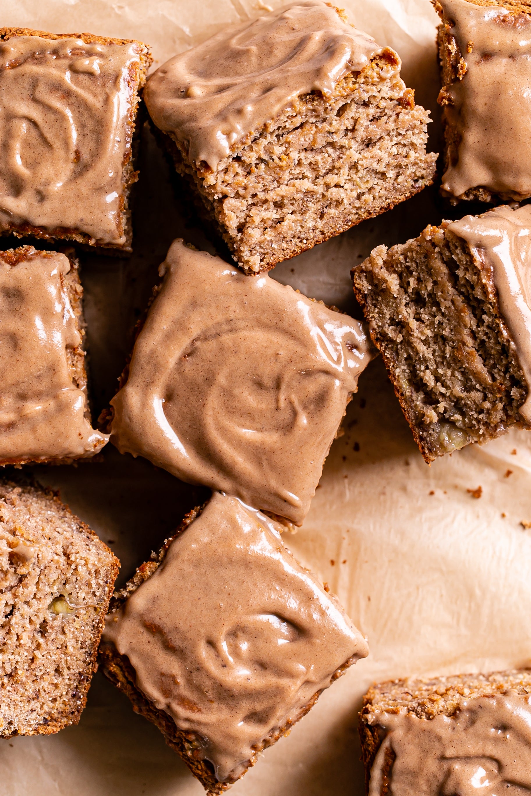 maple tahini bars with frosting