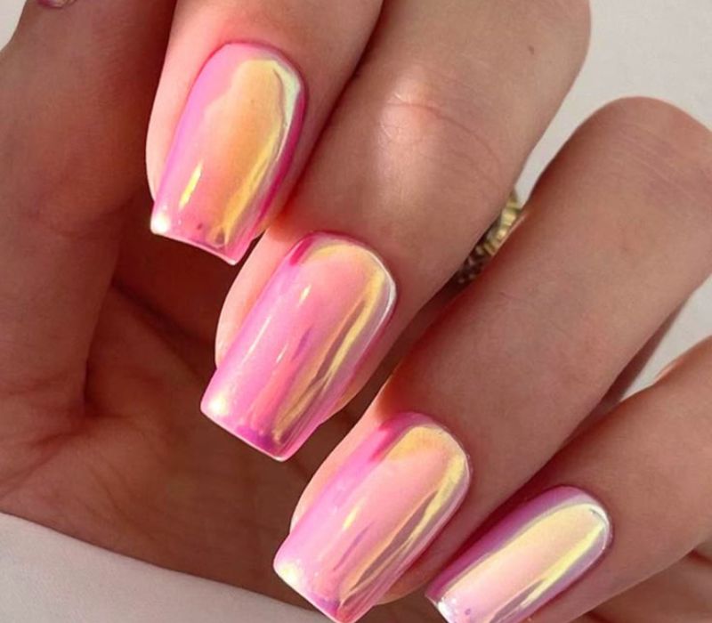 Chrome Stripe Nail Art