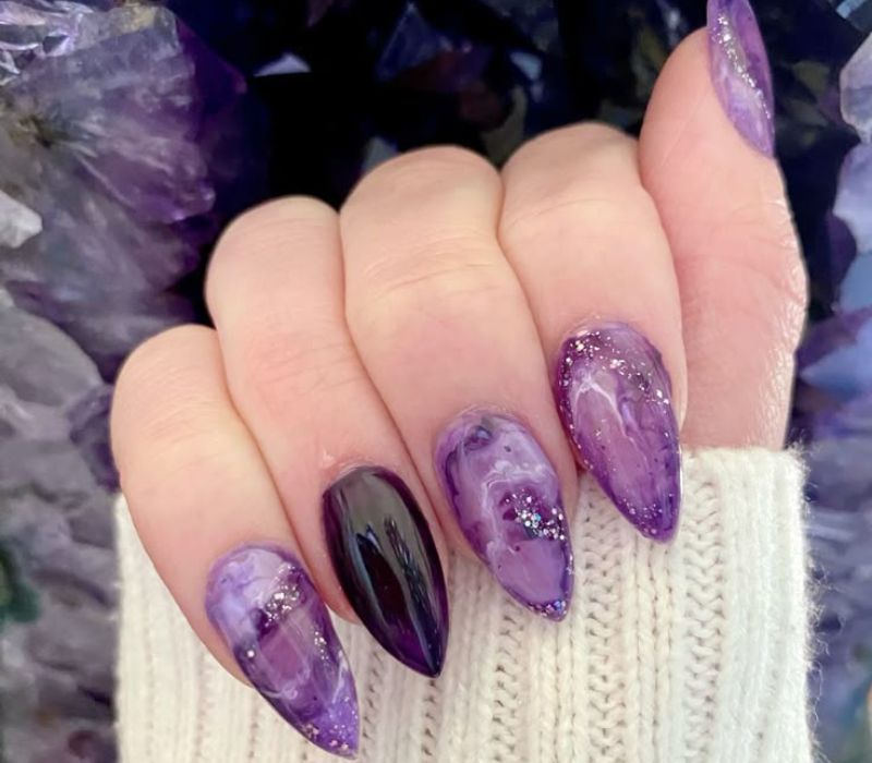 Purple Reign Cosmic Nails