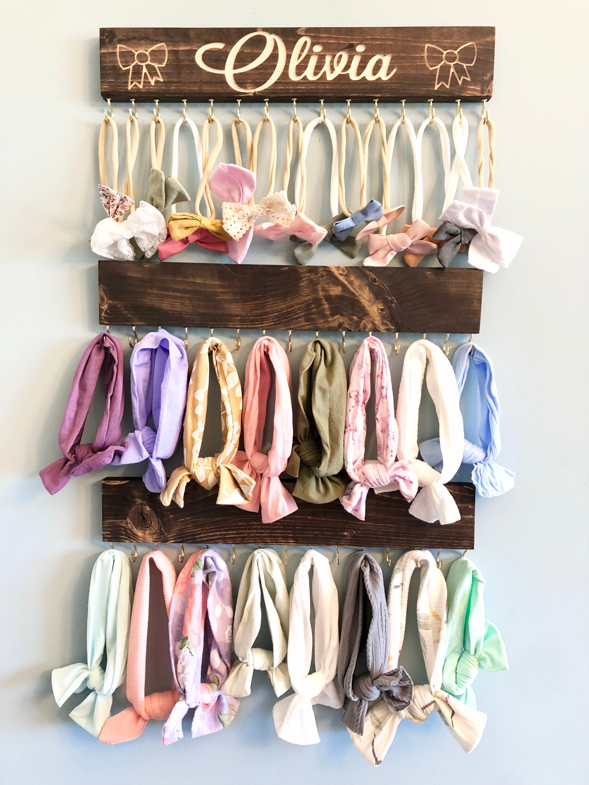 the hannah - rainbow wall hanging / hair bow holder