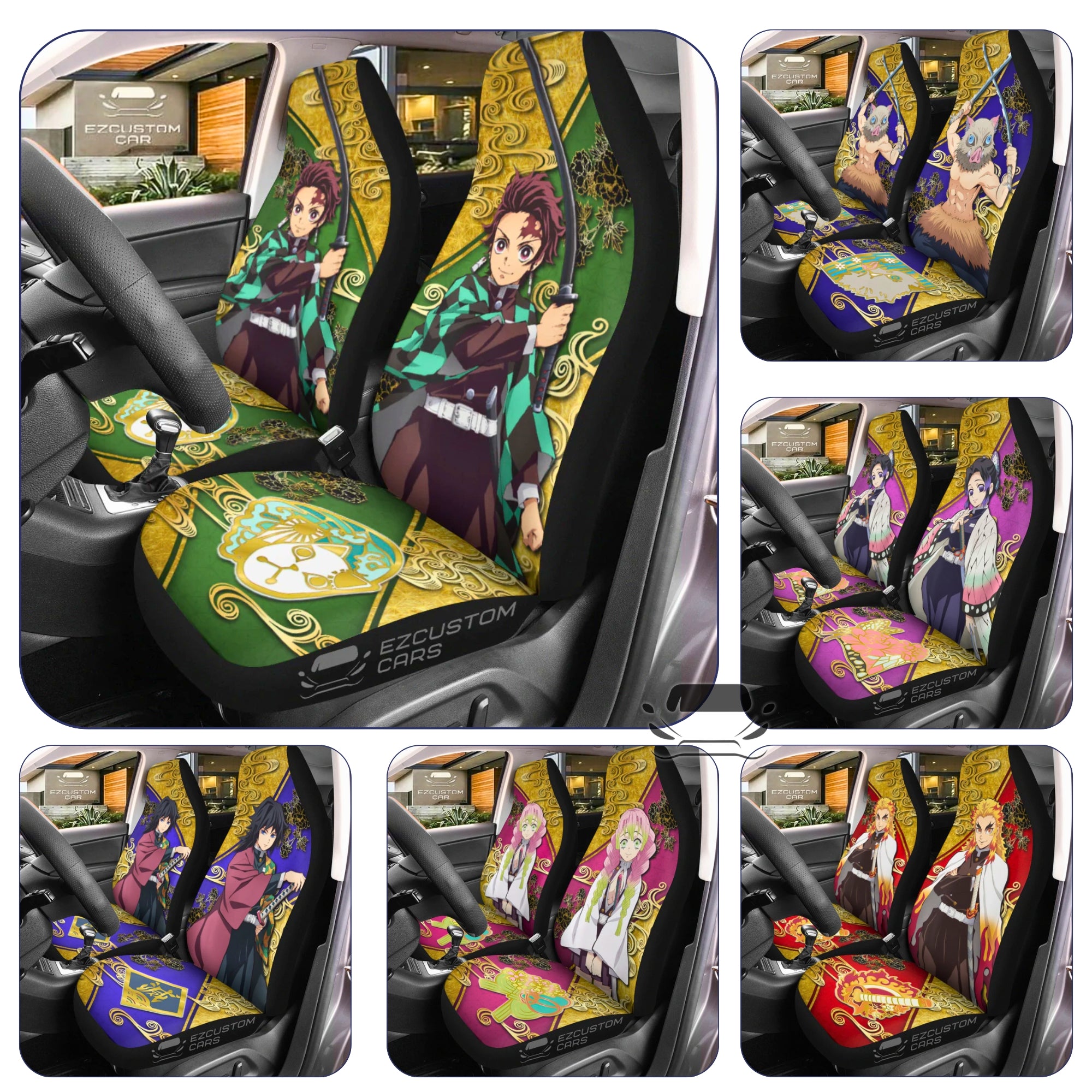 Kanao Tsuyuri Car Seat Covers Demon Slayer Anime Car Accessories Manga  Style For Fans Universal Front Seat Protective Cover   AliExpress Mobile