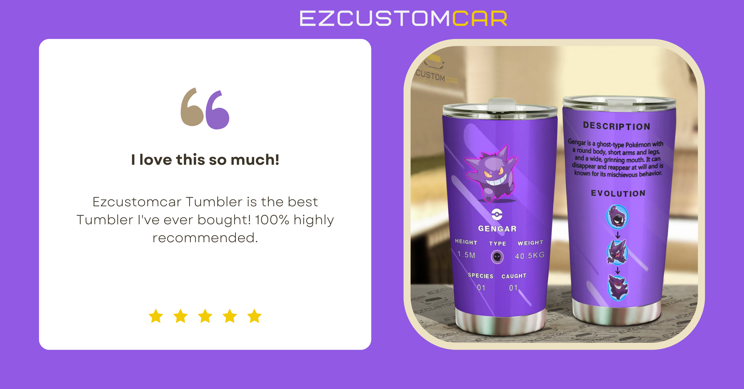 Gengar Travel Mug - Gift Idea For Pokemon Fans