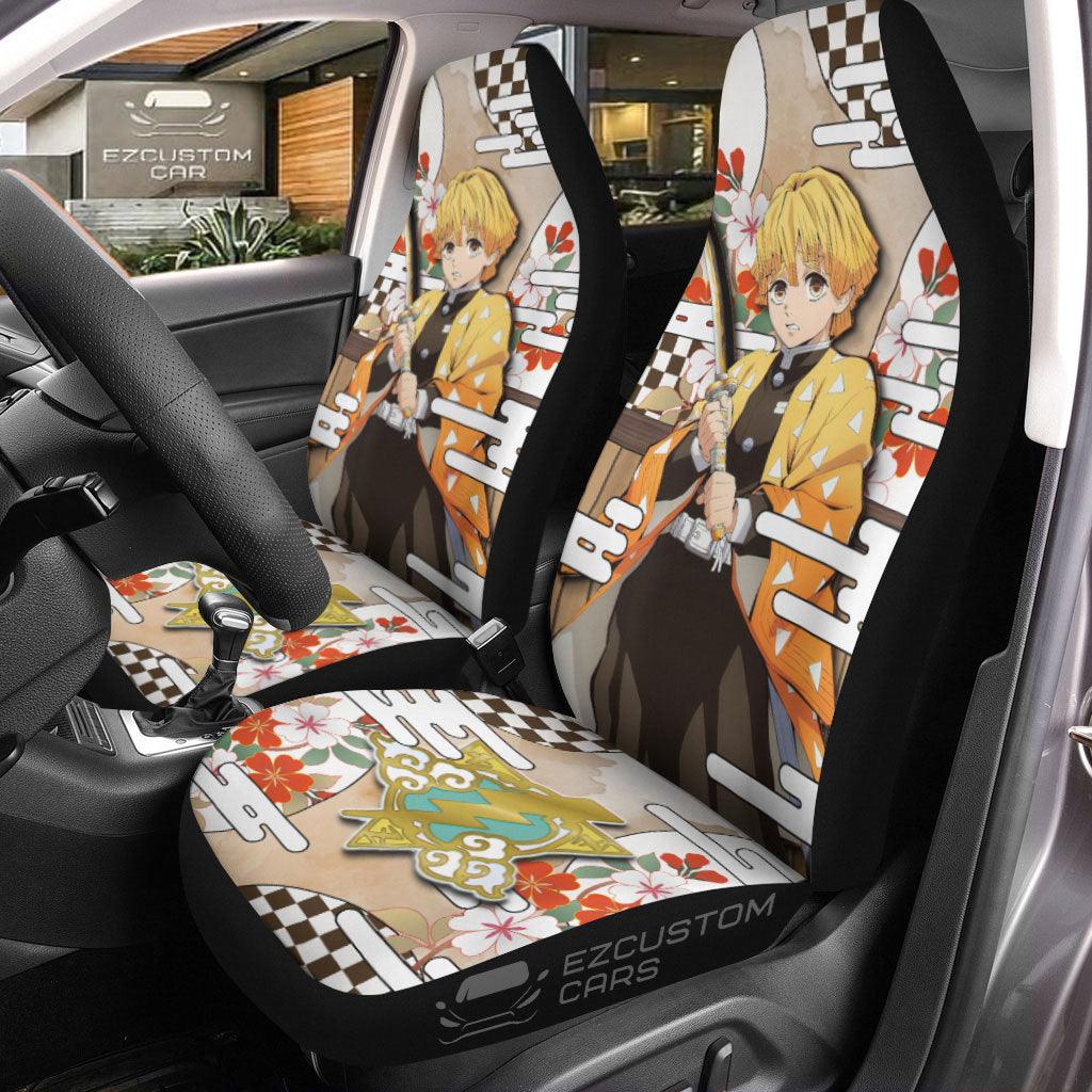 Zenitsu Car Seat Covers Custom Demon Slayer Anime Car Accessories - EzCustomcar - 1