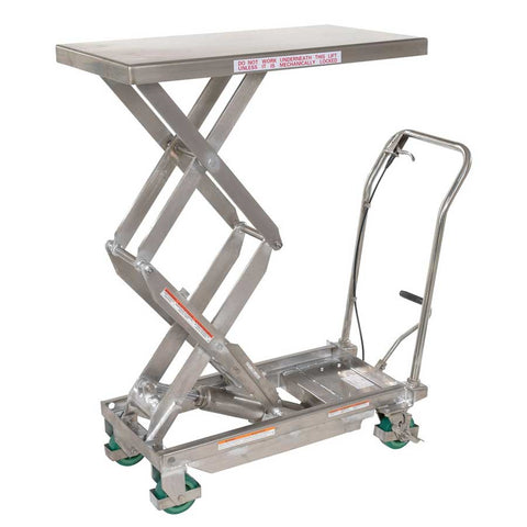 Stainless steel scissor lift cart
