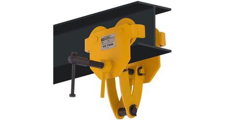 Quick adjust push beam trolley