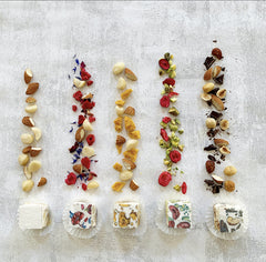 A selection of nougat toppings for homemade nougat