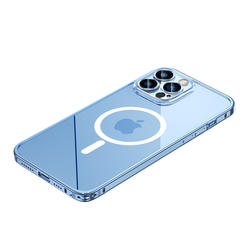 Clear Magnetic Adsorption Metal Case for iPhone