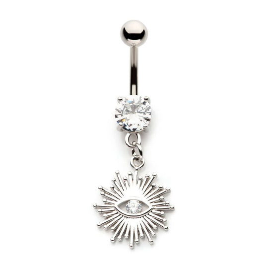 Steel Belly Ring with Gem – SkinKandy