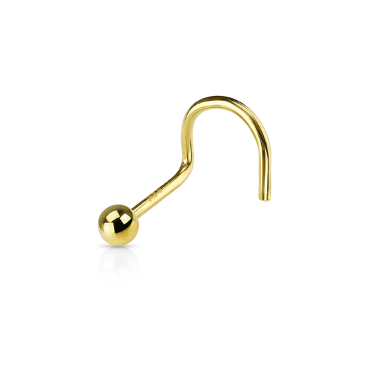 14kt Solid Gold Prong-set Gem Nose Twist – SkinKandy | Body