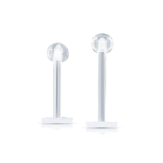 Clear Bioplast Labret Retainer with Push-In Top – SkinKandy | Body
