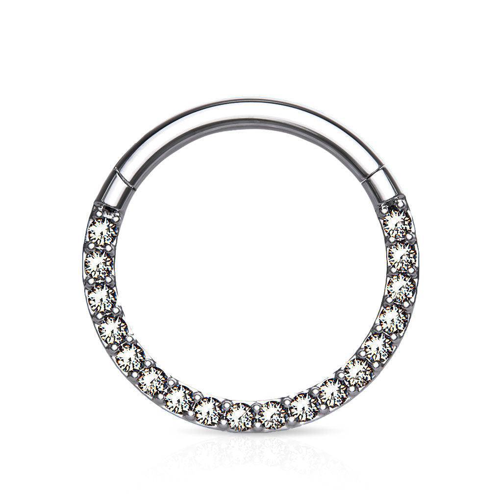 CZ Titanium Hinged Segment Ring - SkinKandy product image