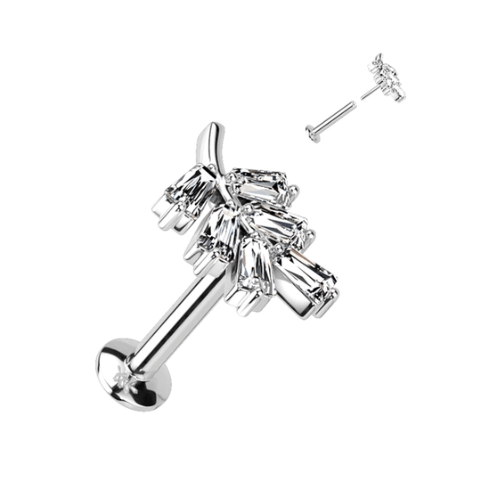 Steel Belly Ring with Gem – SkinKandy
