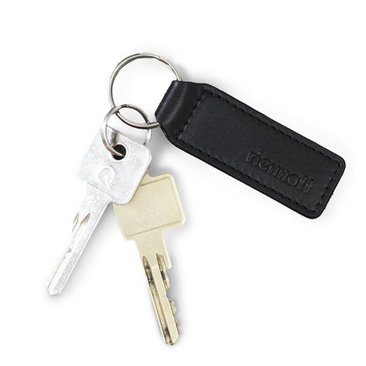 richhoff Schlüsseletui aus echtem Nappa Leder mit Autoschlüssel Fenster, 3  Kartenfächer mit RFID-Schutz, KFZ- Autoschlüssel Hülle, Schlüsseltasche,  Schlüsselmäppchen für Damen Herren, Schwarz