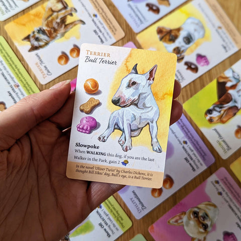 A Bull Terrier dog card