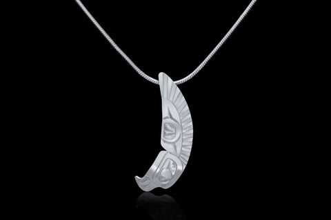 Silver Eagle Feather pendant made by Fred Myra from Tlingit Nation.