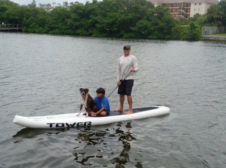 Dogs on Tower Xplorer Paddle Board