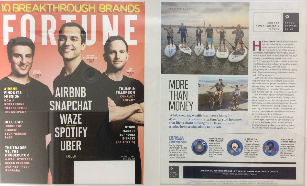 Fortune More Than Money Article on Tower Paddle Boards