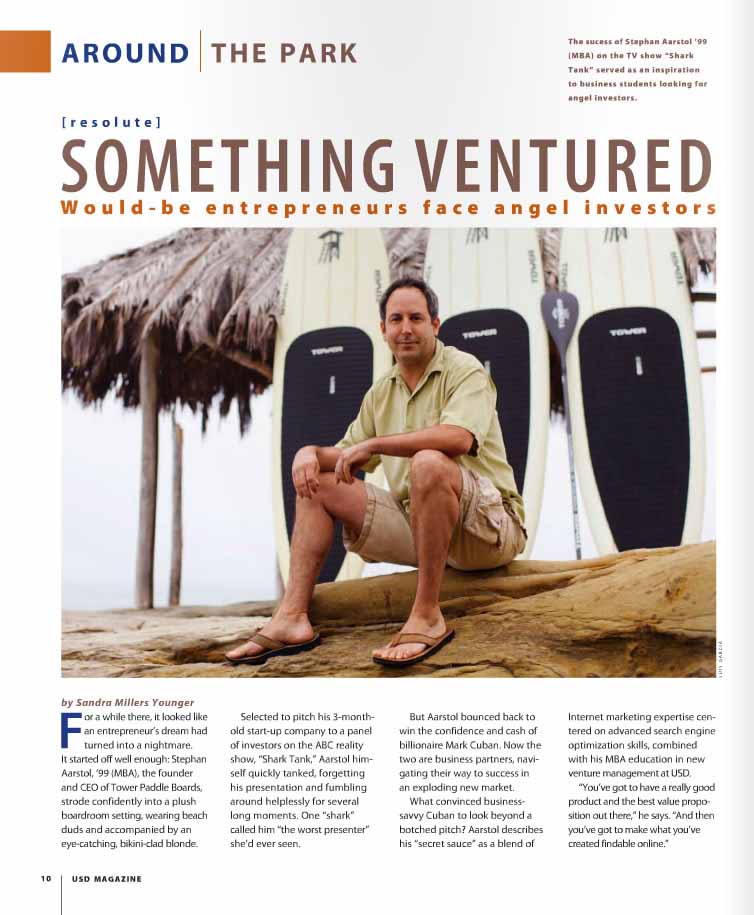 USD Article on Tower Paddle Boards Founder