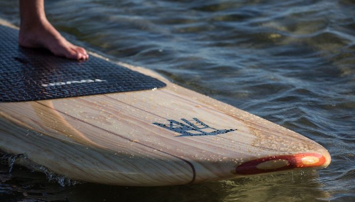 Tower wood paddle board with logo