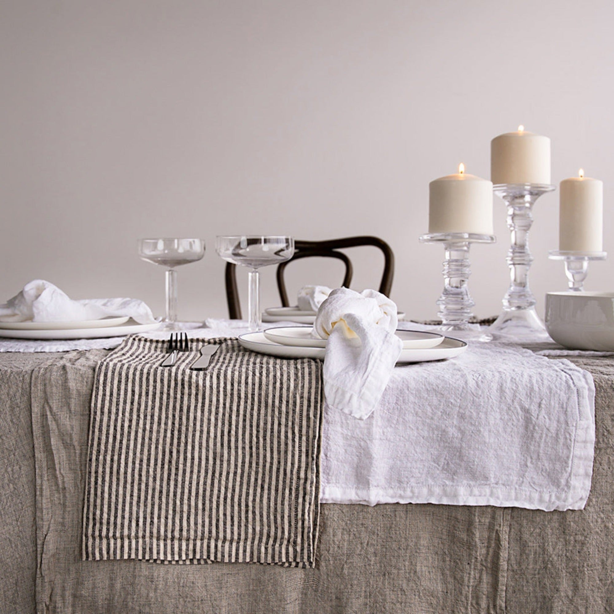 Linen Table Runner | Sandy Grey | Hale Mercantile Co.