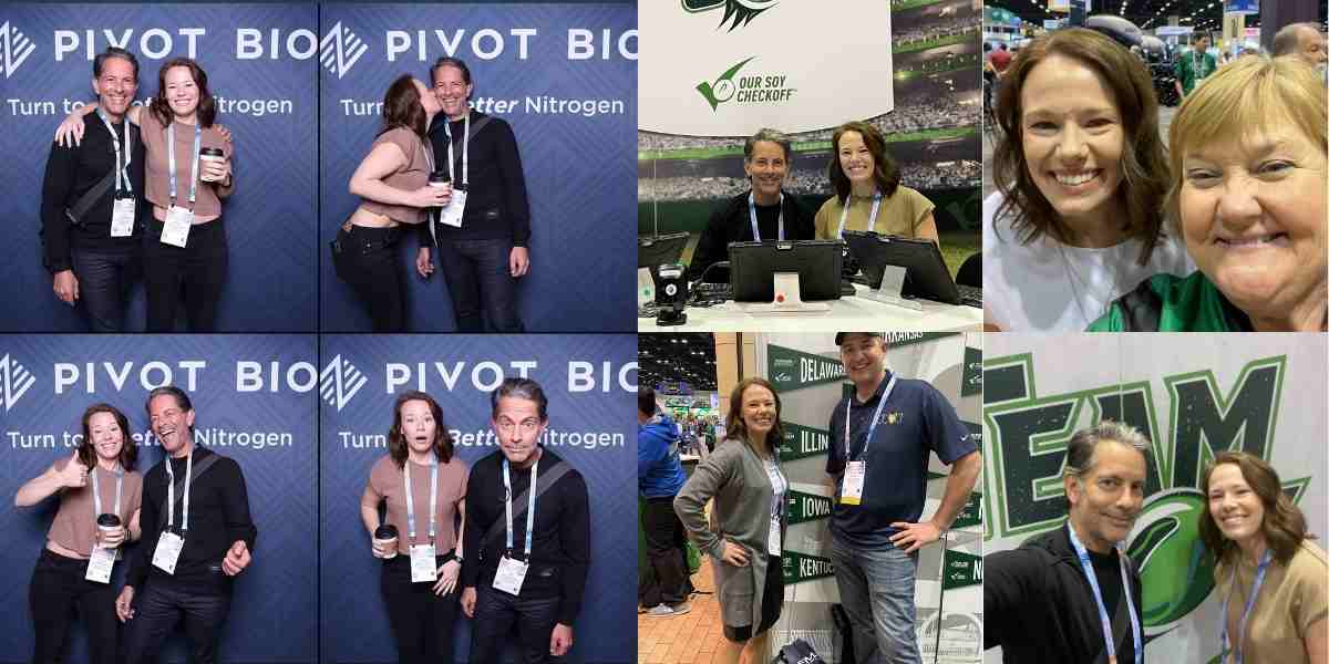 Participants and behind-the-scenes moments at the 2023 Commodity Classic featuring SoyKitty cat litter and other Soy Innovation Challenge finalists.